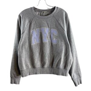 Z SUPPLY MEDIUM GRAY LONG SLEEVE CREWNECK COTTON BLEND SWEATSHIRT $68